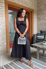 LOVELIEST LOOKS BLACK WOVEN MIDI DRESS - By Baano