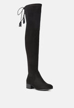Nople Knee Boots With Drawstring