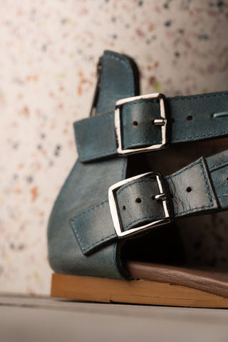 Nora Sandals in Teal Naughty Monkey