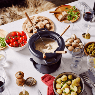 Nori Cast Iron 8-Piece Fondue Set - 2 Qt. - By Baano