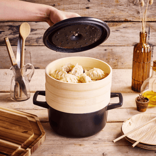 Nori Cast Iron Cocotte with Steamer Inserts - By Baano