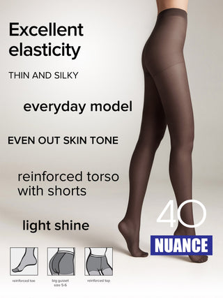 Tights Conte Nuance 40 Den - Reinforced Shorts - By Baano