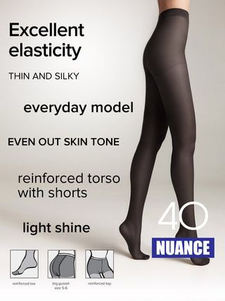 Tights Conte Nuance 40 Den - Reinforced Shorts - By Baano