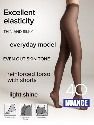 Tights Conte Nuance 40 Den - Reinforced Shorts - By Baano