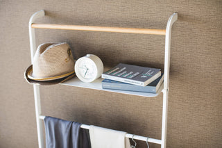 Leaning Storage Ladder With Shelf (63" H)  - Steel - By Baano