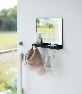 Magnetic Mirror with Storage Rack - Glass - By Baano