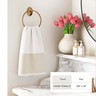 Cotton Linen-Like Border 6-Piece Towel Set - Priya Collection Great Bay Home