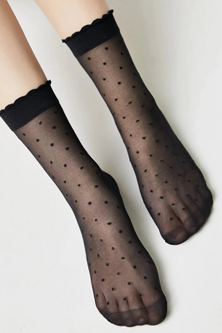 Socks Conte Fantasy - Polka Dot With a Cuff - By Baano