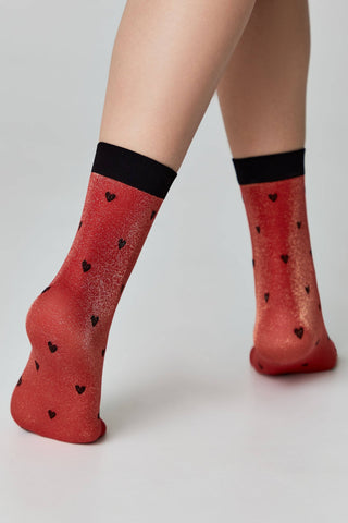 Shimmering Socks Conte Fantasy - "Hearts" Designs - By Baano