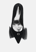 Odette Diamante Embellished Bow Stiletto Pumps London Rag International