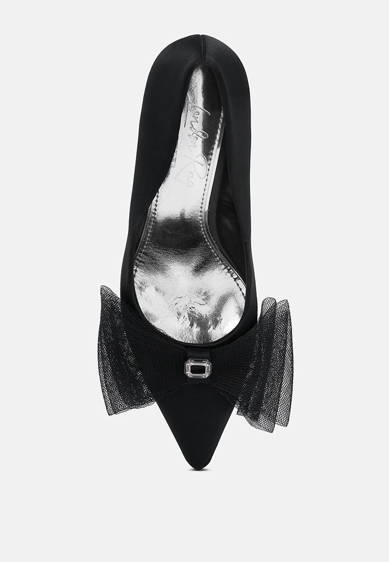 Odette Diamante Embellished Bow Stiletto Pumps London Rag International