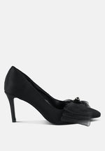 Odette Diamante Embellished Bow Stiletto Pumps London Rag International