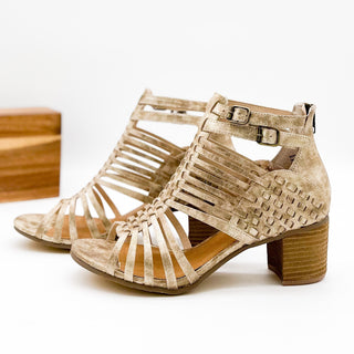 Ofanto Heeled Sandal in Gold Naughty Monkey