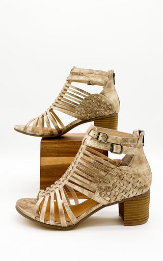 Ofanto Heeled Sandal in Gold Naughty Monkey