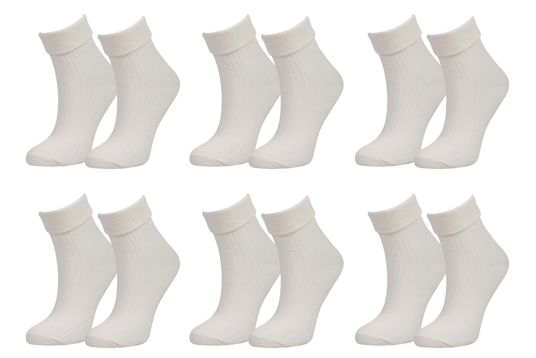 98% Organic Cotton Luxury Women's Socks 6-Pack.