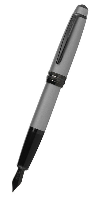 Bailey™ Matte Gray Lacquer Stainless Steel Fine Nib Fountain Pen - By Baano