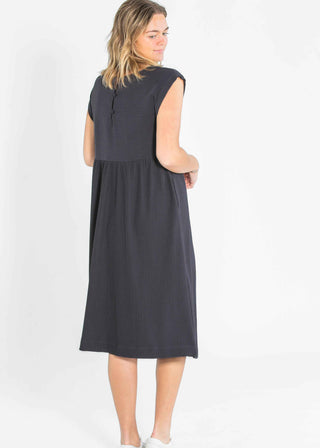 Olivia A-line Solid Midi Dress