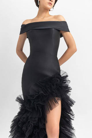 Olivia Black Off-the-Shoulder Maxi Dress - By Baano