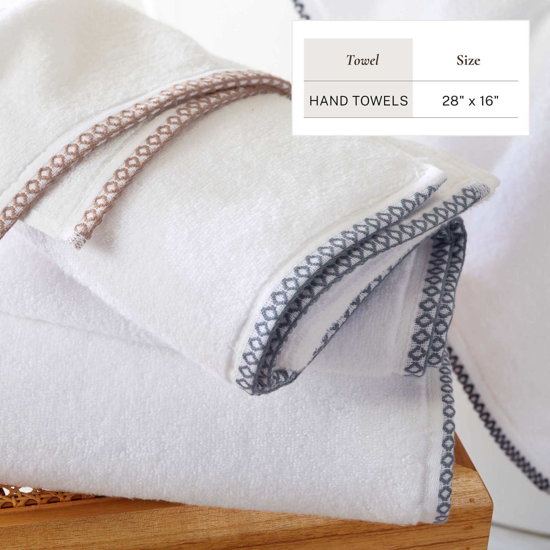 Cotton Border-Stitched 6-Piece Towel Set - Valery Collection