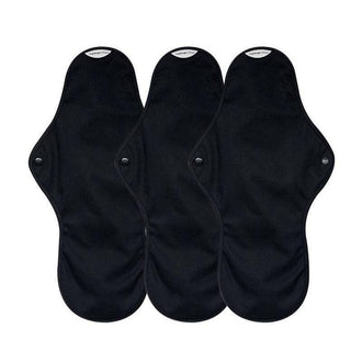 Organic Reusable Pads - 3 Overnight Pads in Black The Brand hannah