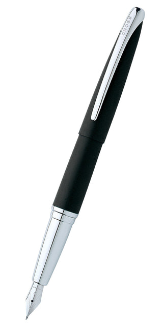 ATX® Basalt Black Stainless Steel Extra Fine Nib Fountain Pen - By Baano