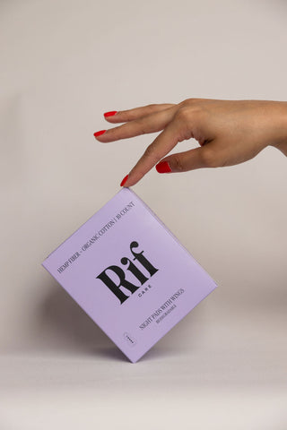 Organic Night Pads with Wings (Long) Rif care