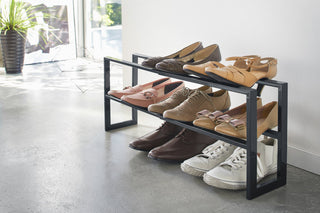 Two-Tier Expandable Shoe Rack (12" H)  - Steel - By Baano