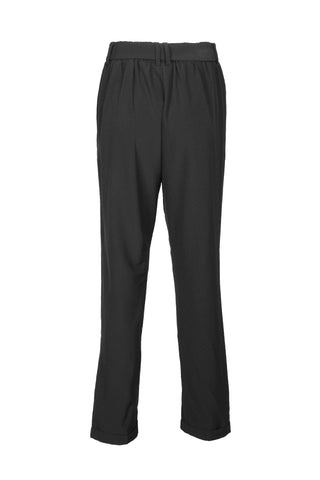 Premise Mid Waist Belt Hoop Tie Waist Pockets Solid Stretch Crepe Pants - Glamourous Grace