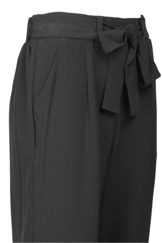 Premise Mid Waist Belt Hoop Tie Waist Pockets Solid Stretch Crepe Pants - Glamourous Grace