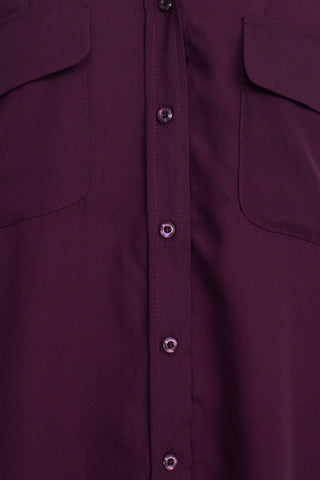 M Magaschoni Collar Neck Long Sleeves Front Button Detail Top - Glamourous Grace