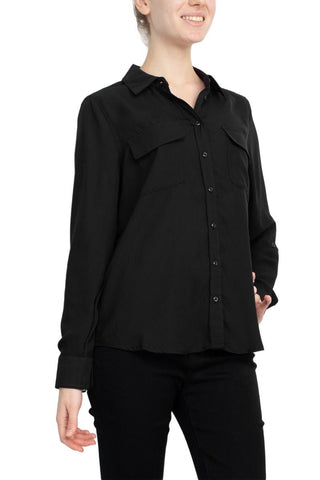M Magaschoni Collar Neck Long Sleeves Front Button Detail Top - Glamourous Grace