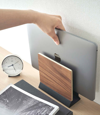 Slim Laptop Stand - Steel + Wood - By Baano