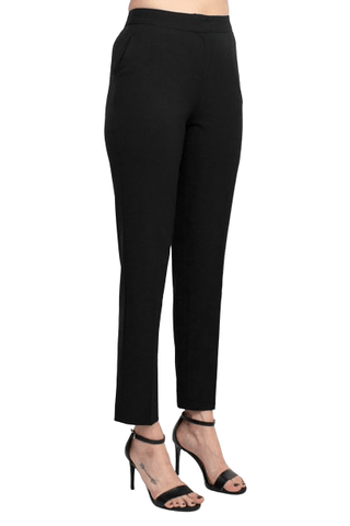 Philosophy Banded Waist Button Hook & Zipper Closure Side Pockets Viscose Blend Pant - Glamourous Grace