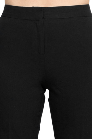 Philosophy Banded Waist Button Hook & Zipper Closure Side Pockets Viscose Blend Pant - Glamourous Grace