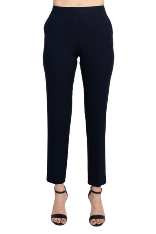 Philosophy Banded Waist Button Hook & Zipper Closure Side Pockets Viscose Blend Pant - Glamourous Grace