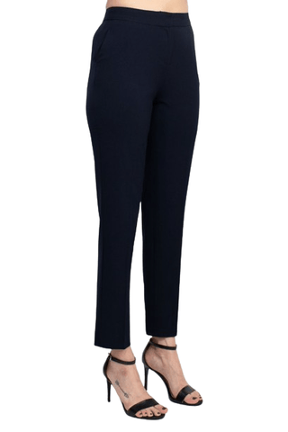 Philosophy Banded Waist Button Hook & Zipper Closure Side Pockets Viscose Blend Pant - Glamourous Grace