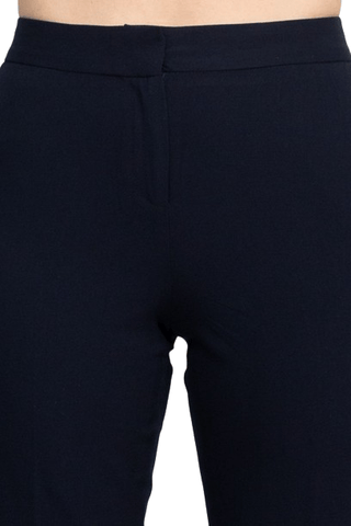 Philosophy Banded Waist Button Hook & Zipper Closure Side Pockets Viscose Blend Pant - Glamourous Grace