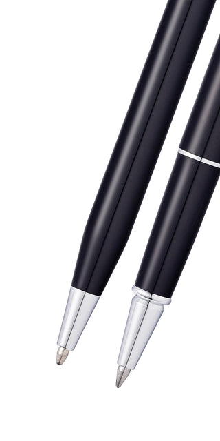 Classic Century® Black Lacquer Ballpoint and Rollerball Gift Set - By Baano