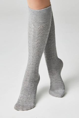 Cotton Knee Highs Conte Classic 010 - Cotton Blend and Knitted Pattern - By Baano