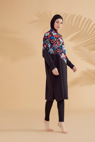 Woven Black Burkini Modest Swimwear M2313 - By Baano
