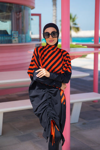 Woven Black Burkini Modest Swimwear M2307 - By Baano