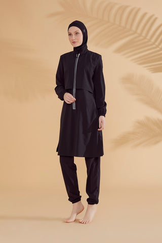 Woven Black Burkini Modest Swimwear M2314 - By Baano