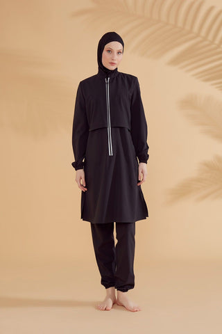 Woven Black Burkini Modest Swimwear M2314 - By Baano