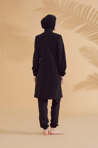Woven Black Burkini Modest Swimwear M2314 - By Baano