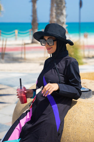 Woven Black Burkini Modest Swimwear M2310 - By Baano