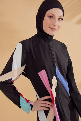 Woven Black Burkini Modest Swimwear M2310 - By Baano