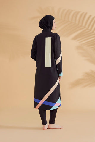 Woven Black Burkini Modest Swimwear M2310 - By Baano