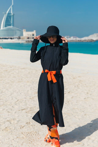 Woven Black Burkini Modest Swimwear M2311 - By Baano