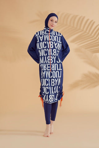 Woven Navy Burkini Modest Swimwear M2301-1 - By Baano
