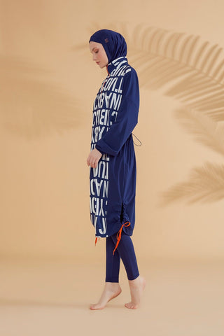 Woven Navy Burkini Modest Swimwear M2301-1 - By Baano